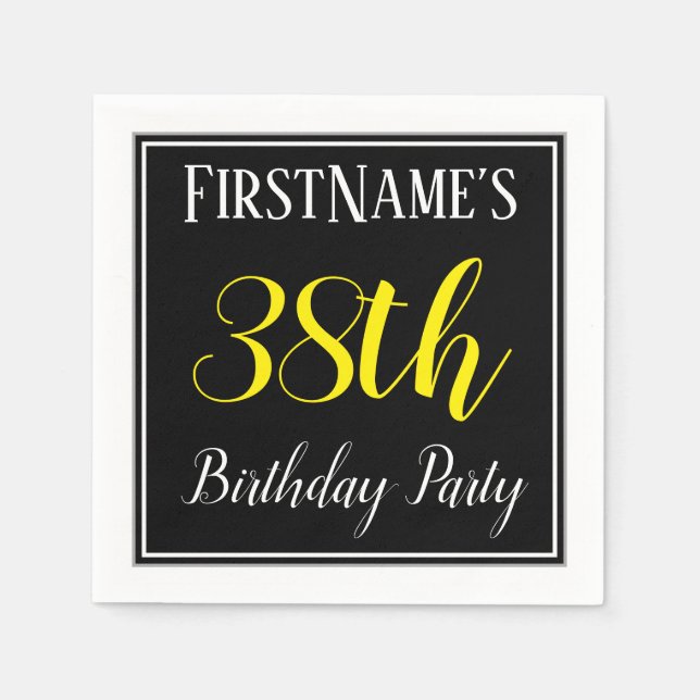 Simple, 38th Birthday Party w/ Custom Name Napkins (Front)