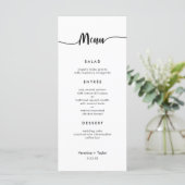 Simple 3 course wedding menu | Zazzle