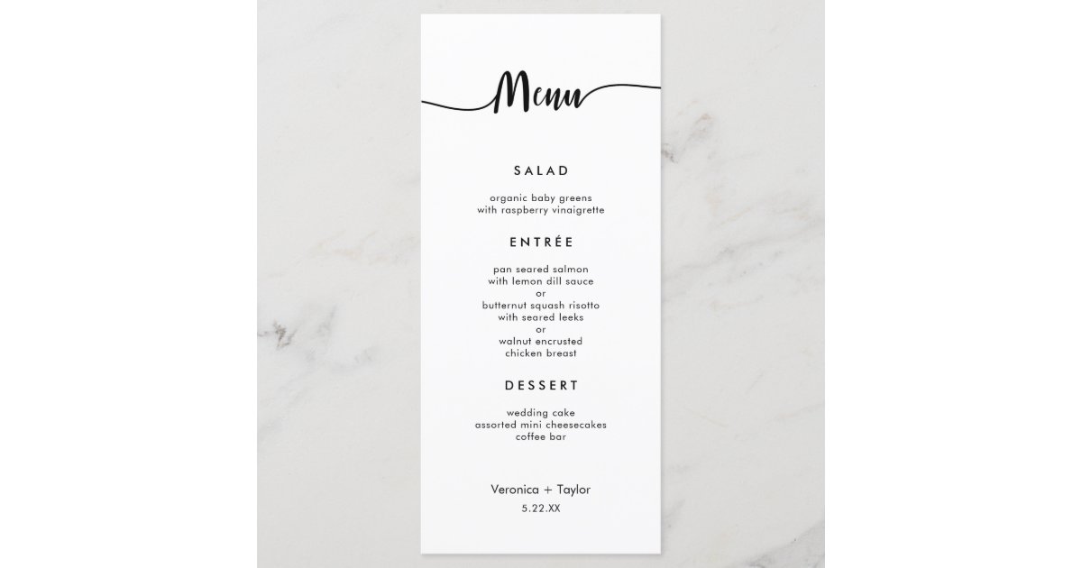 simple 3 course wedding menu ideas