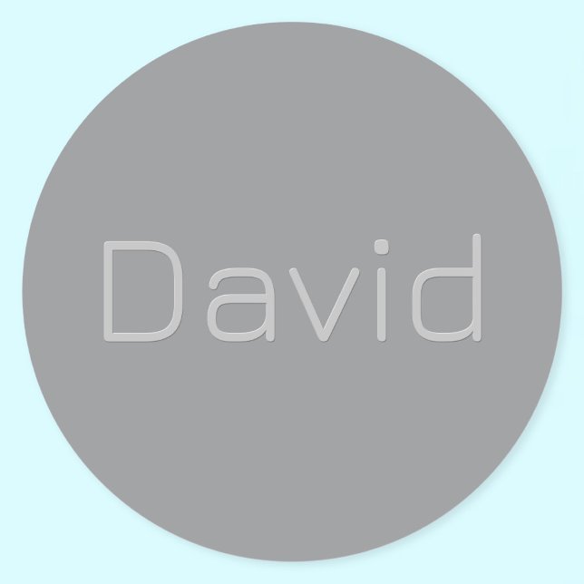 Simple 3 Dimensional Looking Text | Gray Classic Round Sticker (Creator Uploaded)
