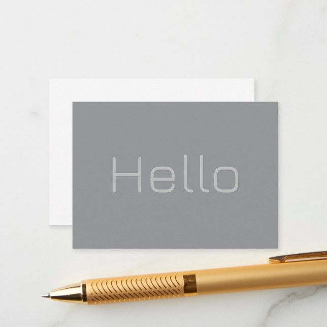 Simple 3 Dimensional Looking Text | Gray Enclosure Card (Front/Back In Situ)