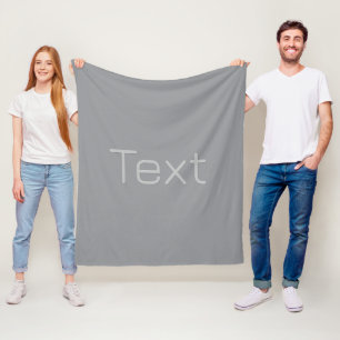 Simple 3 Dimensional Looking Text Gray Fleece Blanket