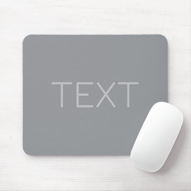 Simple 3 Dimensional Looking Text | Gray Mouse Pad (With Mouse)