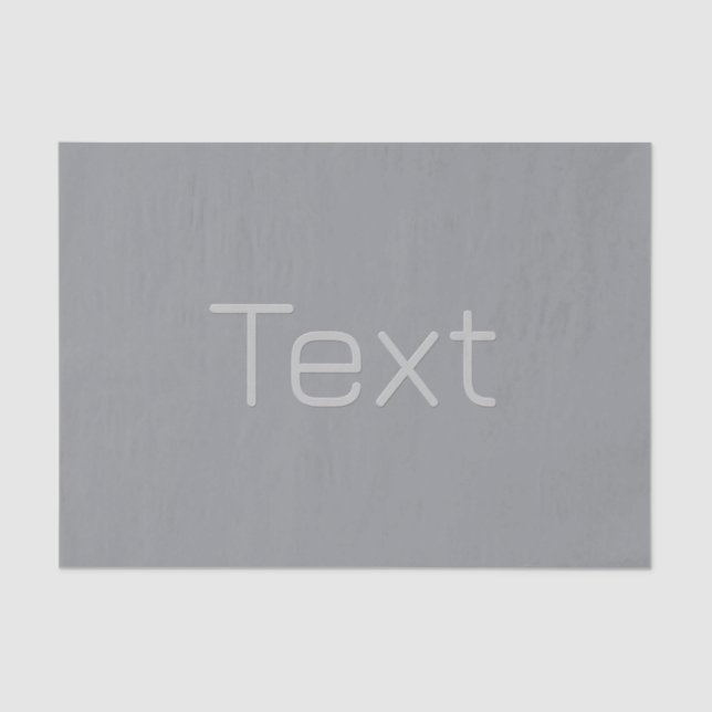 Simple 3 Dimensional Looking Text | Gray Tissue Paper (Front)