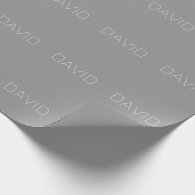 Simple 3 Dimensional Looking Text | Gray Wrapping Paper (Corner)