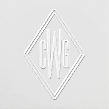 Simple 3 Initial Letter Monogram #5 Diamond Frame