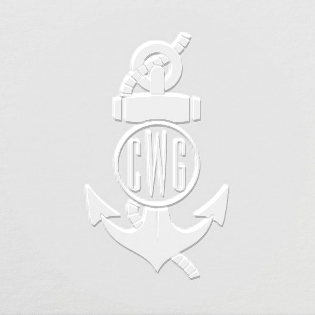 Simple 3 Initial Letter Monogram #6D Anchor #2 Embosser (Design)
