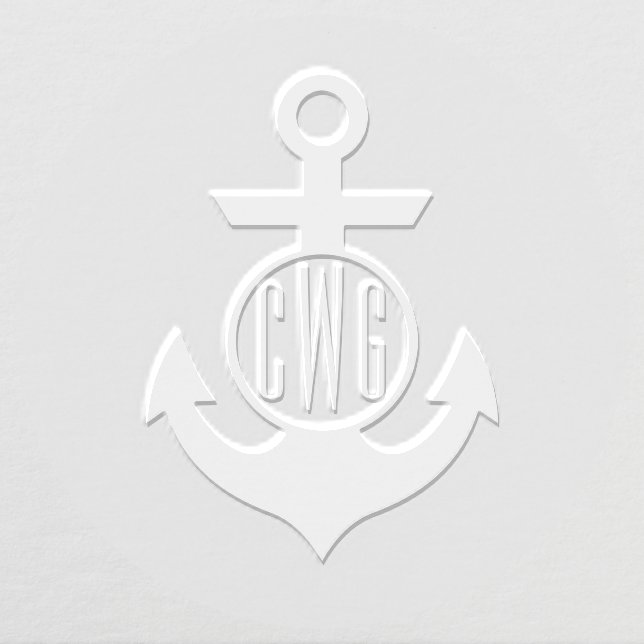 Simple 3 Initial Letter Monogram #6D Anchor Frame Embosser (Design)