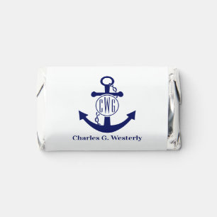 Simple 3 Initial Letter Monogrm #6D Name Anchor #3 Hershey's Miniatures