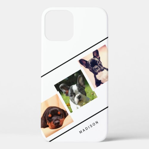 Simple 3 Photo Collage Personalized iPhone 12 Case