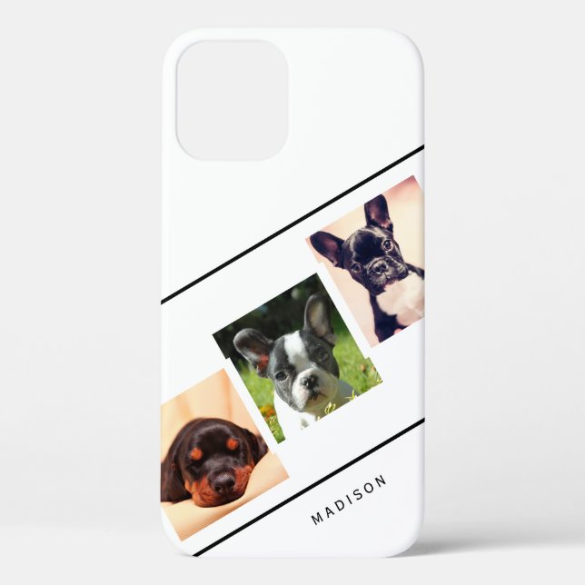 Simple 3 Photo Collage Personalized Case-Mate iPhone Case (Back)