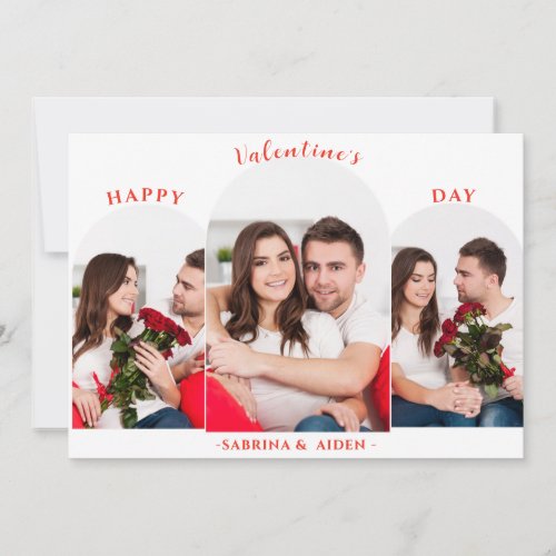 Simple 3 Photo Collage  Valentines Day  Holiday Card