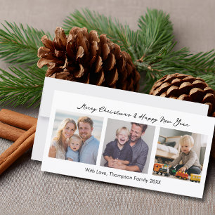 Simple 3 Photo Colorful Airplanes Trees Merry XMAS Holiday Card