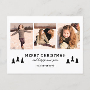 Simple 3 Photo Holiday Postcard