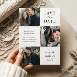 Simple 3 Photo Wedding Save The Date<br><div class="desc">Elegant wedding save the date cards exquisitely designed to feature three of your favourite photos,  beautifully inscribed with the title 'save the date'. Personalize these cards with additional information,  your names,  the date,  and wedding location.</div>
