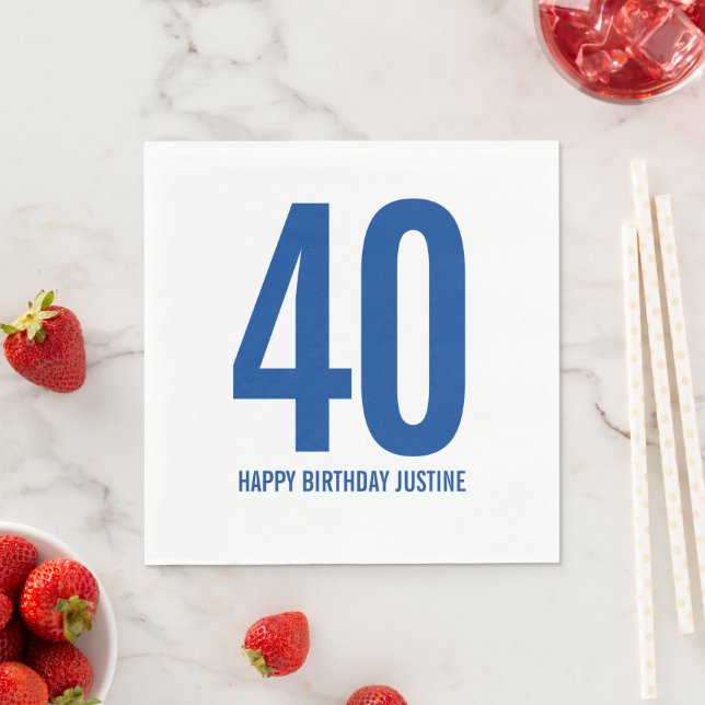 Simple 40th Birthday Napkins (Insitu)