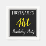 [ Thumbnail: Simple, 41st Birthday Party W/ Custom Name Napkin ]
