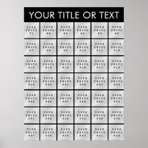 Simple 42 Photo Collage Personalized Custom Color Poster