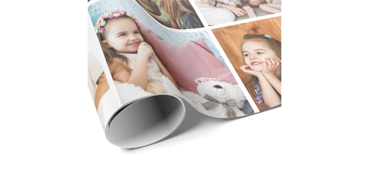 Simple 42-Photo Collage Wrapping Paper | Zazzle
