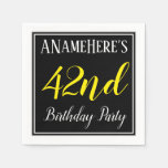 [ Thumbnail: Simple, 42nd Birthday Party W/ Custom Name Napkins ]