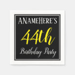[ Thumbnail: Simple, 44th Birthday Party W/ Custom Name Napkin ]
