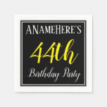 [ Thumbnail: Simple, 44th Birthday Party W/ Custom Name Napkins ]