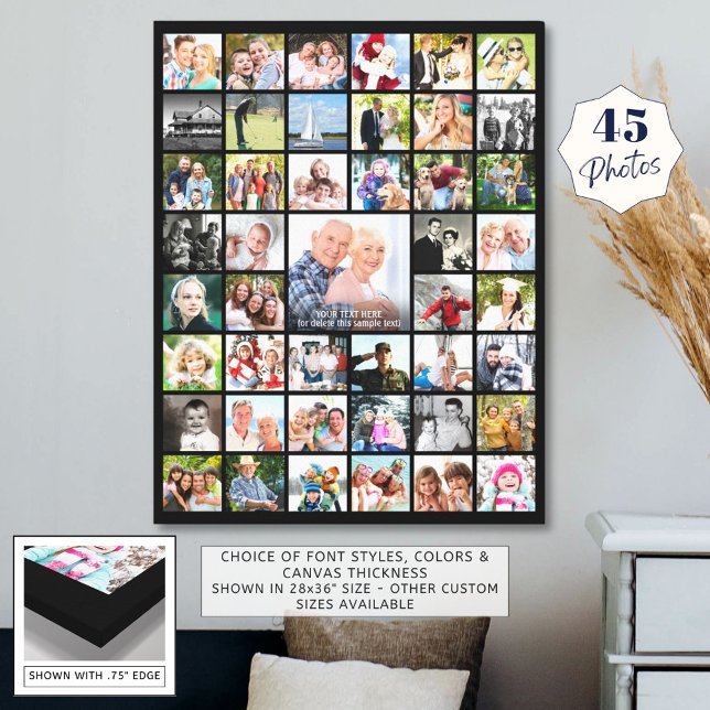Simple 45 Photo Collage Custom Canvas Print (Creator Uploaded)