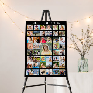 Simple 45 Photo Collage Personalized Custom Color Foam Board