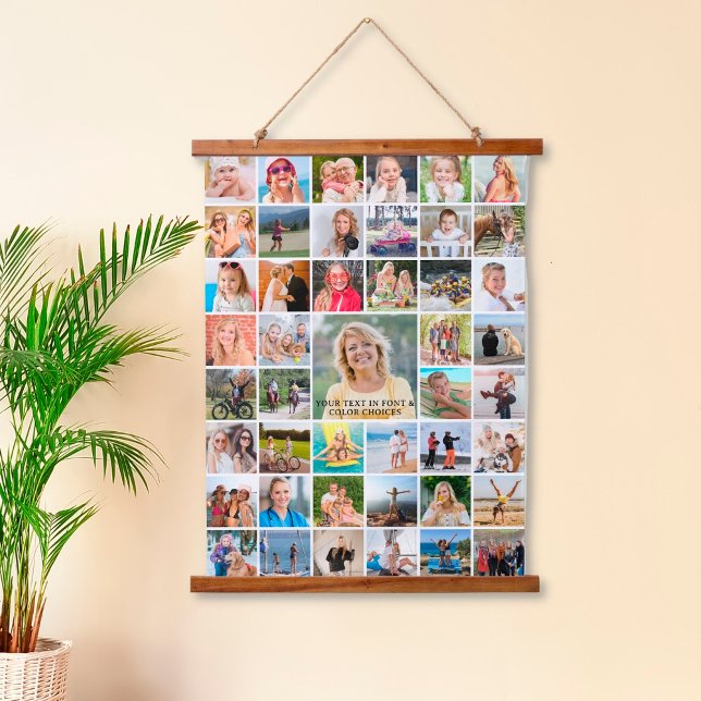 Simple 45 Photo Collage Personalized Custom Hanging Tapestry (Creator Uploaded)