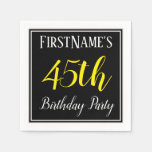 [ Thumbnail: Simple, 45th Birthday Party W/ Custom Name Napkins ]