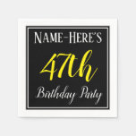 [ Thumbnail: Simple, 47th Birthday Party W/ Custom Name Napkin ]