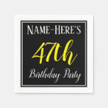 [ Thumbnail: Simple, 47th Birthday Party W/ Custom Name Napkins ]
