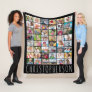 Simple 48 Photo Collage Your Color Personalized Fleece Blanket