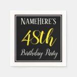 [ Thumbnail: Simple, 48th Birthday Party W/ Custom Name Napkin ]
