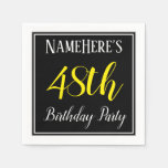 [ Thumbnail: Simple, 48th Birthday Party W/ Custom Name Napkins ]