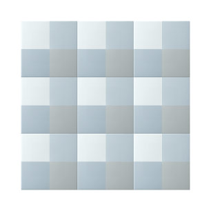 Simple 4 Blue Shades Square Shape Pattern Ceramic Tile