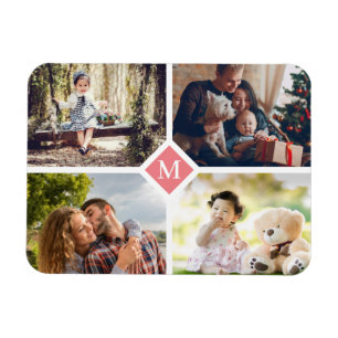 Simple 4 Family Photo Collage Magnet