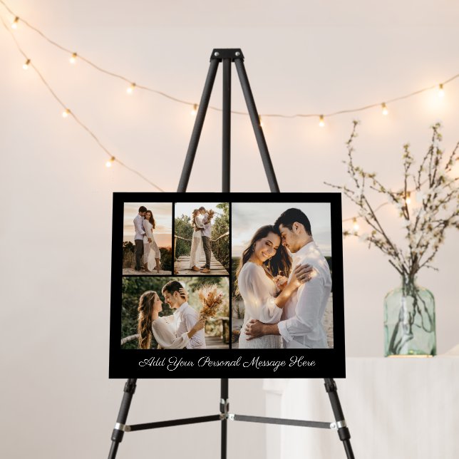 Simple 4 Photo Collage Add Your Own Greeting  Foam Board (In Situ (Stand))