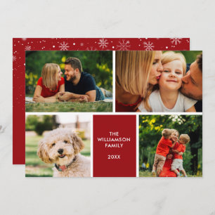 Simple 4 Photo Collage Holiday Card