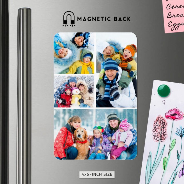 Simple 4 Photo Collage Magnet (Creator Uploaded)