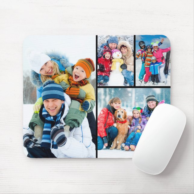 Simple 4 Photo Collage Mouse Pad (With Mouse)