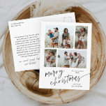 Simple 4 Photo Collage Script Merry Christmas Holiday Postcard<br><div class="desc">Simple 4 Photo Collage Script Merry Christmas Holiday Postcard. Click the edit button to customize with your photos and text.</div>