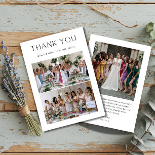 Simple 4 Photo Wedding Bridal Shower Thank You Card