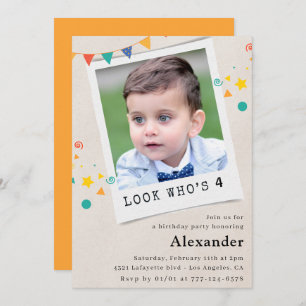 Simple 4th birthday invitations Boy Photo