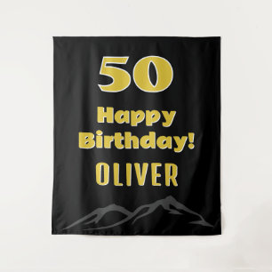 Simple 50th Happy Birthday Party Backdrop