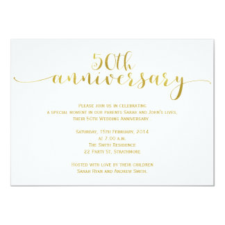 Simple 50th Wedding Anniversary Invitation