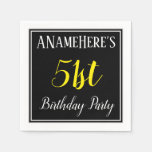 [ Thumbnail: Simple, 51st Birthday Party W/ Custom Name Napkin ]