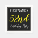 [ Thumbnail: Simple, 52nd Birthday Party W/ Custom Name Napkin ]