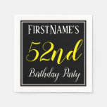 [ Thumbnail: Simple, 52nd Birthday Party W/ Custom Name Napkins ]