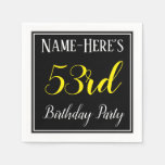[ Thumbnail: Simple, 53rd Birthday Party W/ Custom Name Napkin ]